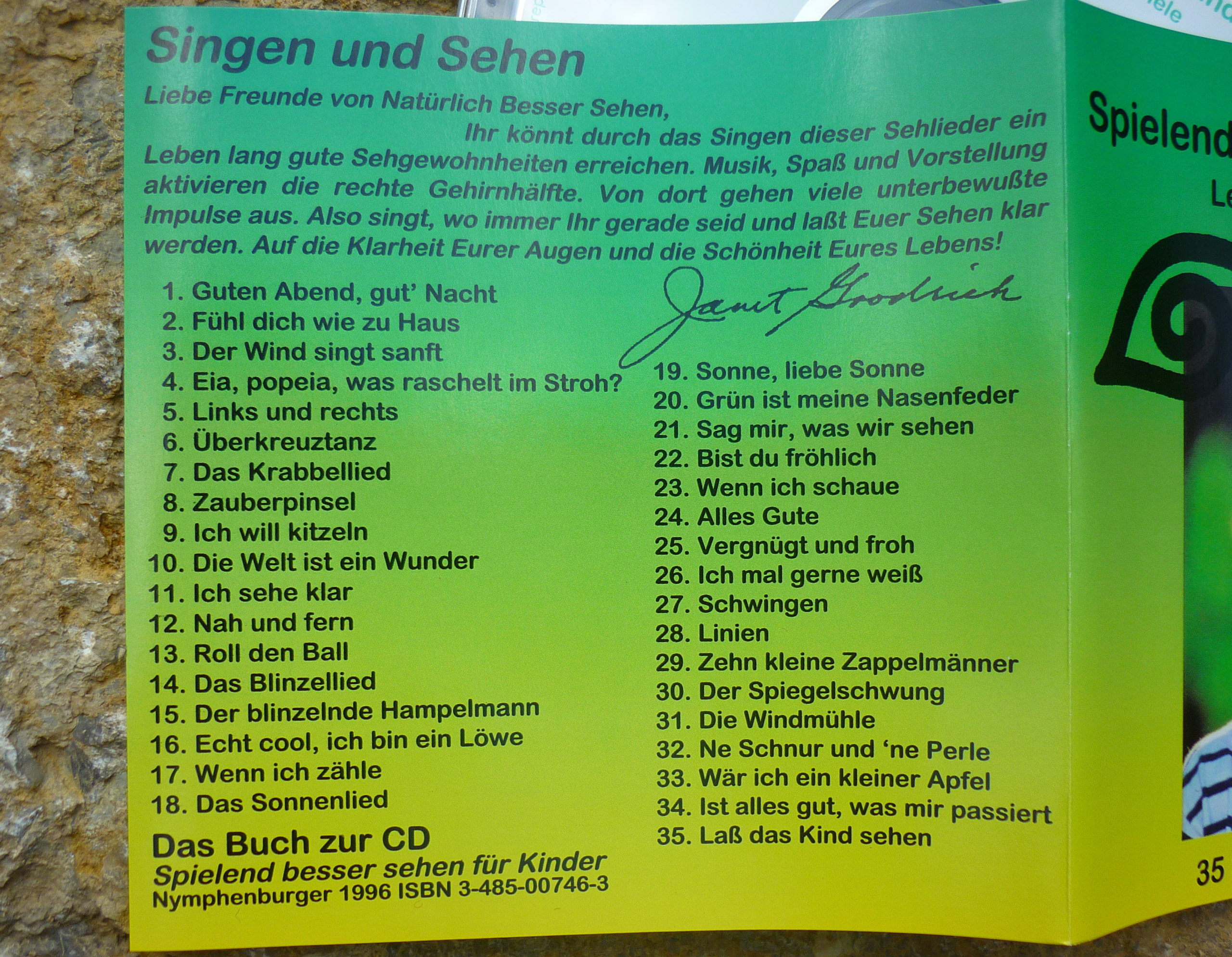 CD "Spielend besser sehen für Kinder" Janet Goodrich – Bild 2