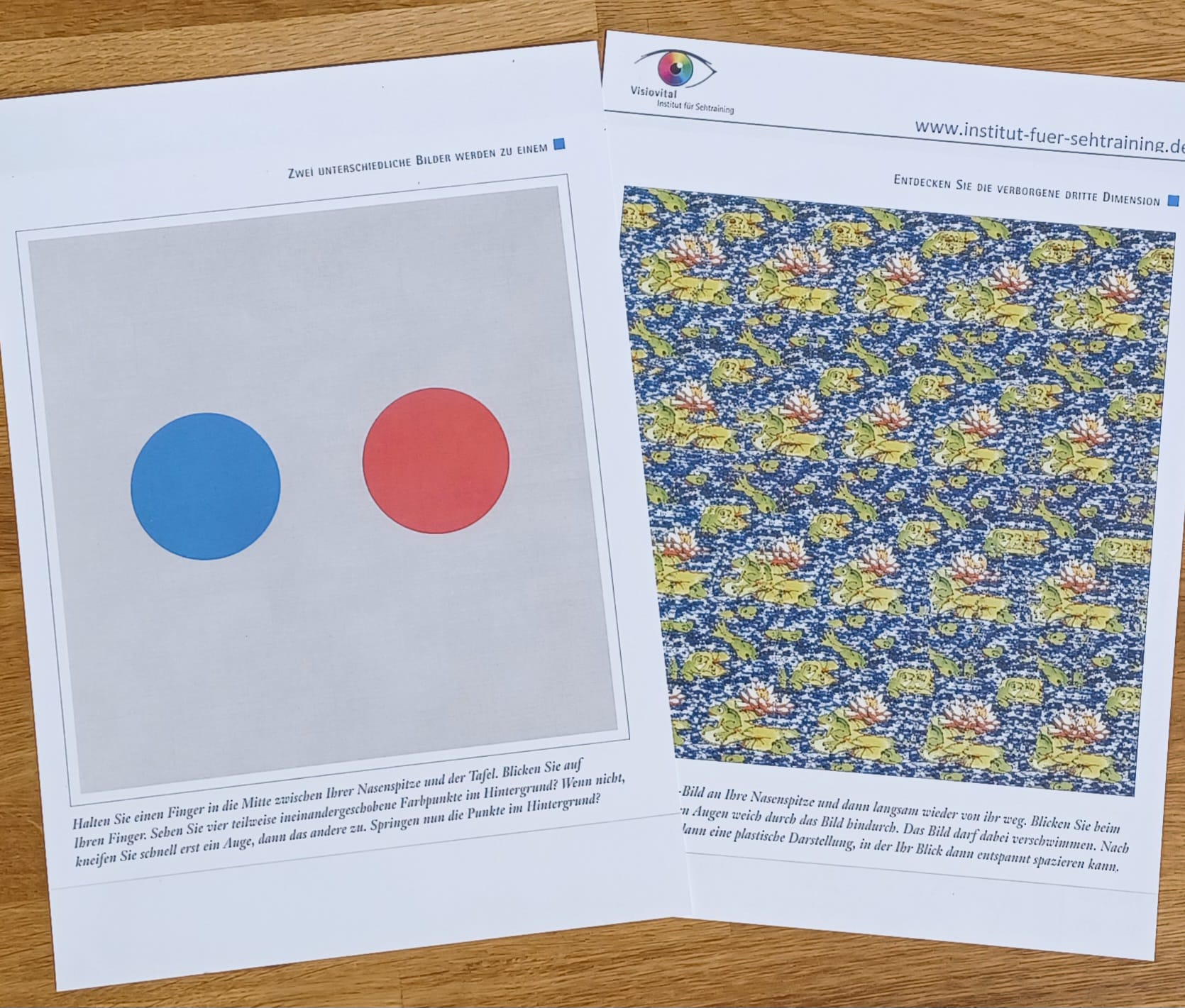 Fusionstafeln A4 - Sehtrainingsübungen für Augengesundheit